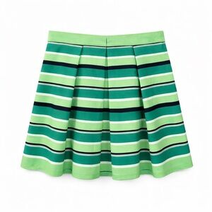 GAP Green Striped Pleated Skirt